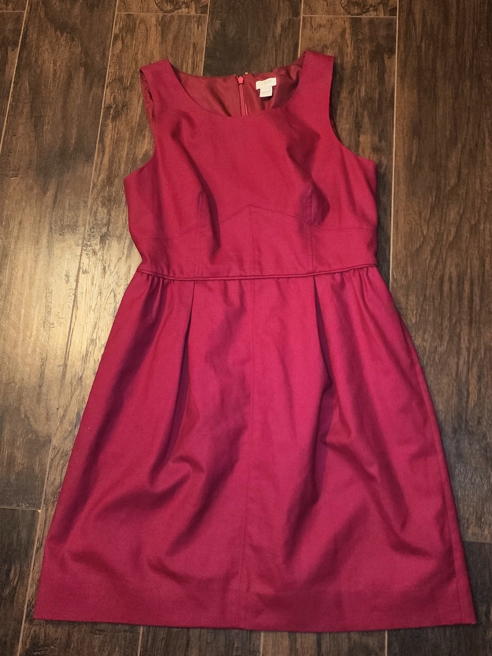 J. Crew Sleeveless Magenta Fit-and-Flare Dress